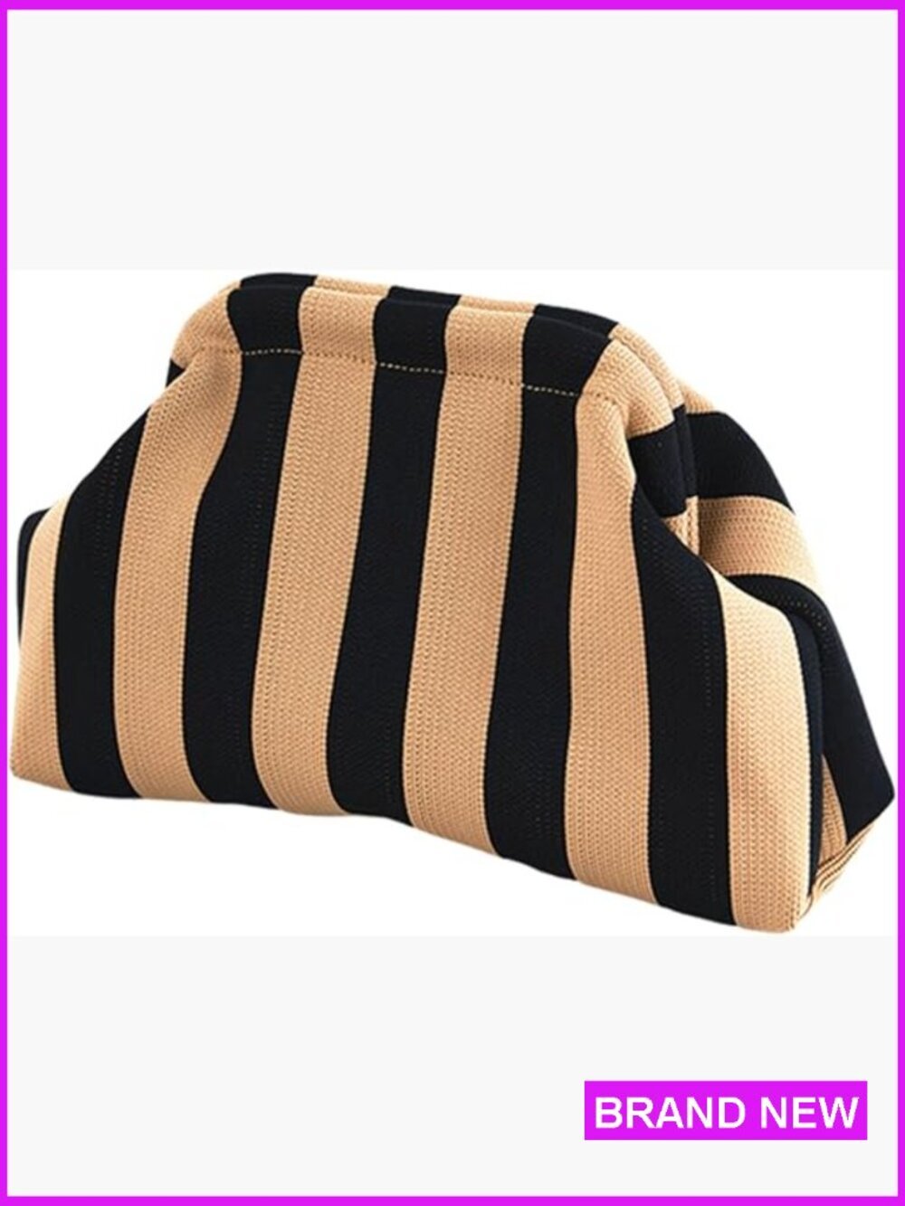 Woven Crochet Clutch Purse Summer Beach Evening Bag Kiss Lock Closure